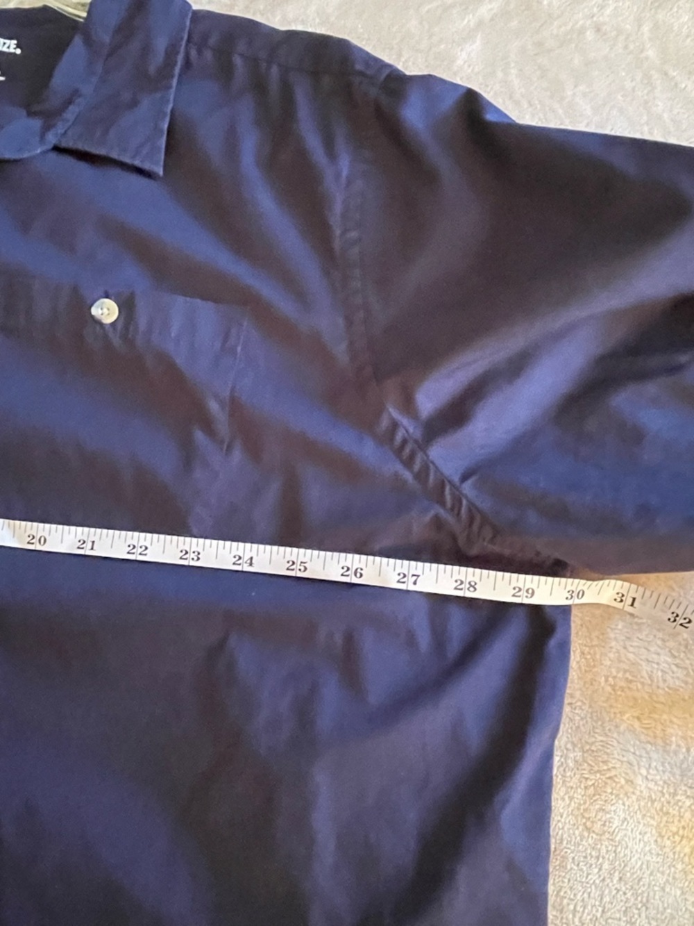 King Size Men's Short Sleeve Navy Button-Up Shirt 3XL Big - Picture 5 of 6